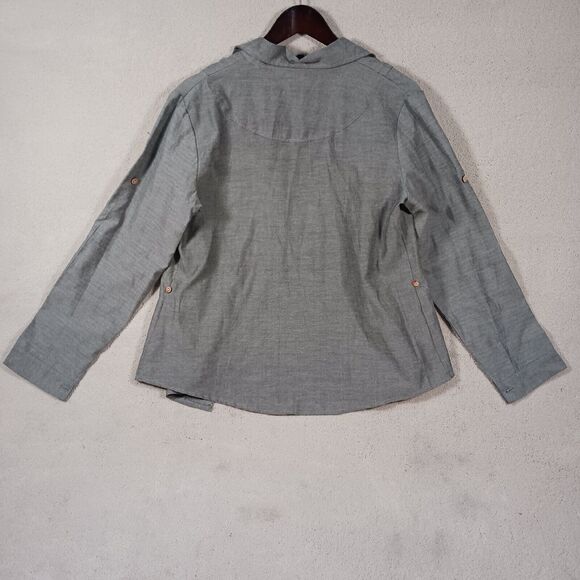 Gioia Fashioz Womens Sz L Chambre Long Sleeve Blouse Button-up - Picture 4 of 8